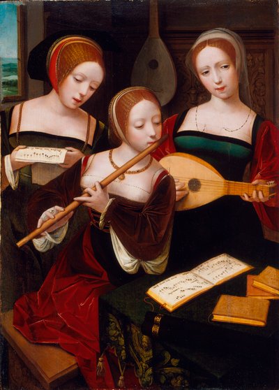 Trois musiciens, vers 1530 - Master of the Female Half Lengths